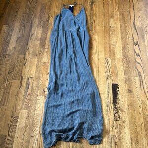 Joie Sz L Navy printed Maxi Dress